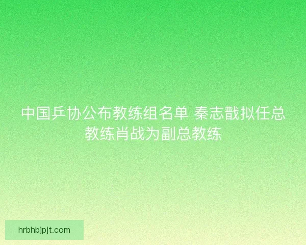 中国乒协公布教练组名单 秦志戬拟任总教练肖战为副总教练
